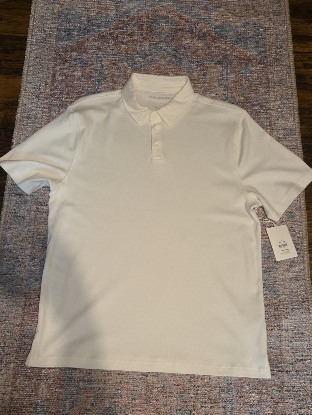 Theory Men’s Cream Short-Sleeve Polo Button-Down Shirt